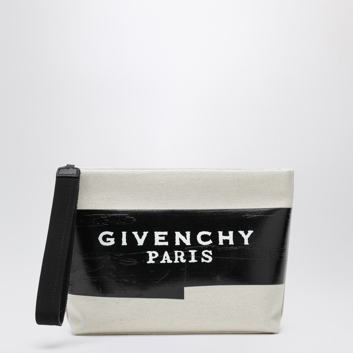 Givenchy Beige fabric logo tape pouch